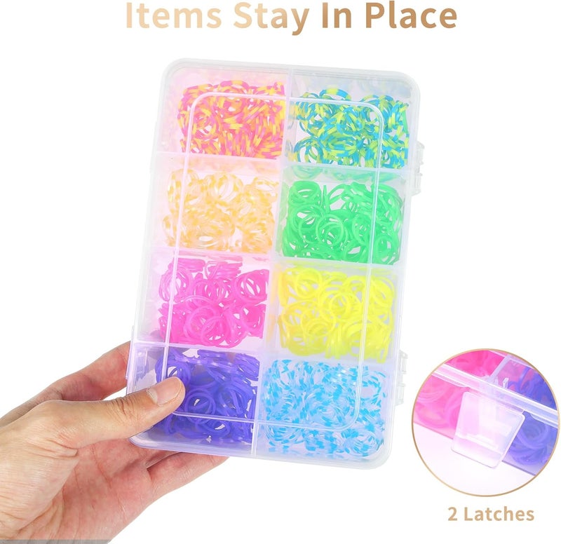 QUEFE 4 Pack 8 Grids Bead Organizers and Storage Tackle Box Organizer Plastic Organizer Box with Removable Dividers or Candies Snacks Electronics Jewelry Small Parts - Image 5